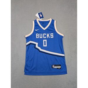 Milwaukee Bucks Jersey Youth Medium 10/12 NBA Nike City Edition Lillard Swingman